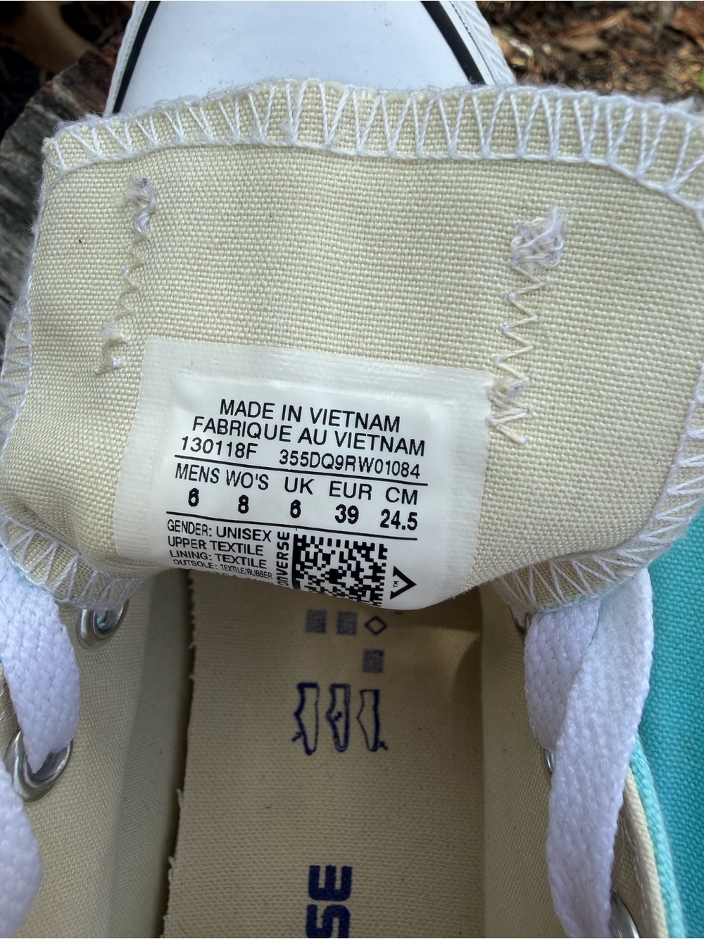 Converse Canvas Lace-Up Sneakers in Aqua Mint - Picture 3 of 3